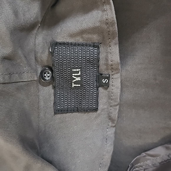 TYLI Italy Two-Layer Chain Rhinestone Detail Gray Coat - Picture 13 of 13